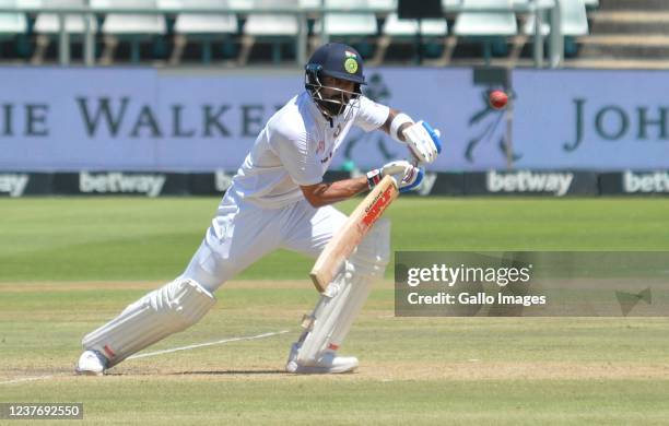 Virat Kohli of India during day 3 of the 3rd Betway WTC Test match between South Africa and India at Six Gun Grill Newlands on January 13, 2022 in...