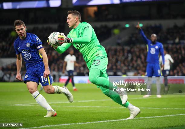 Pierluigi Gollini of Tottenham Hotspur during the Carabao Cup Semi Final Second Leg match between Tottenham Hotspur and Chelsea at Tottenham Hotspur...