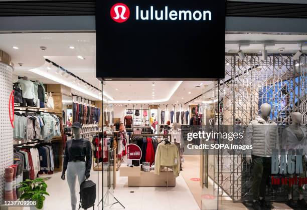 Canadian sportswear clothing band, Lululemon store in Hong Kong.