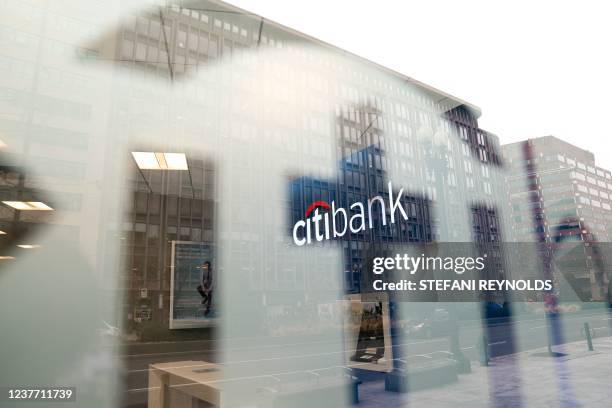 Citibank signage is displayed in Washington DC, on January 13, 2022.