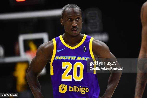 Andre Ingram of the South Bay Lakers looks on during the game against the Rio Grande Valley Vipers on January 13, 2022 at UCLA Heath Training Center...