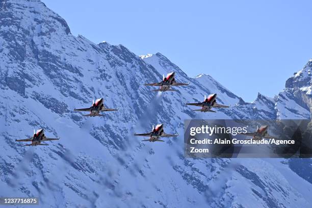 During the Audi FIS Alpine Ski World Cup Men's Downhill on January 14, 2022 in Wengen Switzerland.