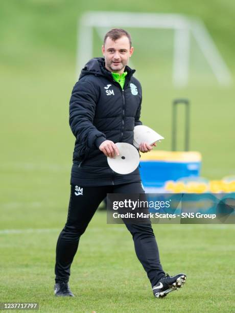 Hibernian Manager Shaun Maloney during Hibernian media access at Hibernian Training Facility, on January 14 in Edinburgh, Scotland.