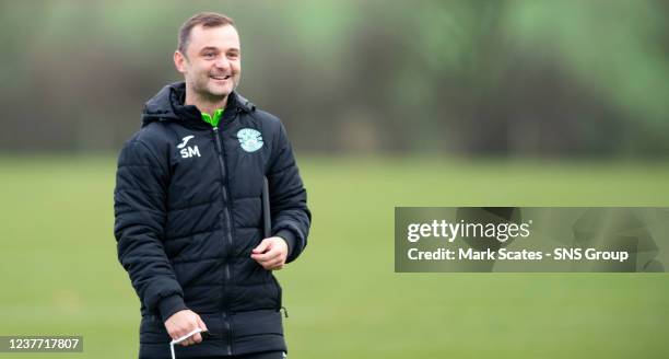 Hibernian Manager Shaun Maloney during Hibernian media access at Hibernian Training Facility, on January 14 in Edinburgh, Scotland.