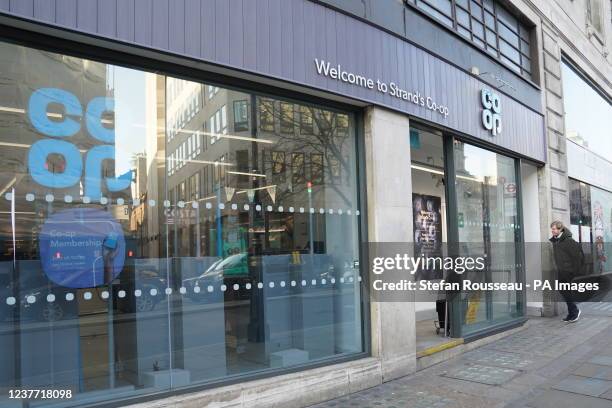 View of the Co-Op store on The Strand, central London, which was allegedly visited by a person with a suitcase to purchase wine for a party being...