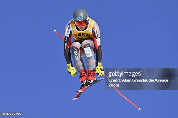 Aleksander Aamodt Kilde of Team Norway takes 1st place during the Audi FIS Alpine Ski World Cup Men's Downhill on January 14, 2022 in Wengen...