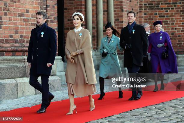 Crown Prince Frederik of Norway, Crown Princess Mary of Norway, Princess Marie of Denmark, Prince Joachim of Denmark and Princess Benedikte of...