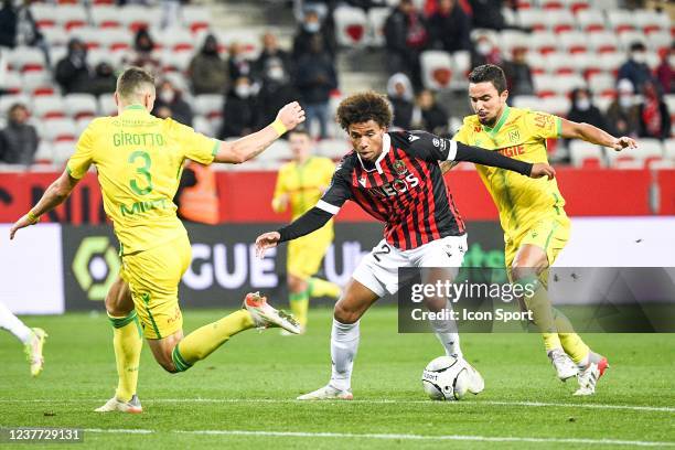 Calvin STENGS during the Ligue 1 Uber Eats's game between Nice and Nantes at Allianz Riviera Stadium on January 14, 2022 in Nice, France. - Photo by...