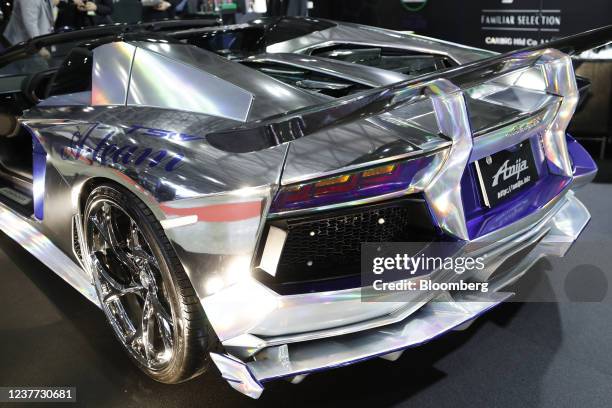 Customized Automobili Lamborghini SpA Aventador LP700-4 Roadster on display at the Tokyo Auto Salon in Chiba, Japan, on Friday, Jan. 14, 2022....