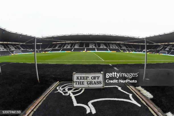 General view inside Pride Park Stadium ahead of kick-off of the during the Sky Bet Championship match between Derby County and Sheffield United at...