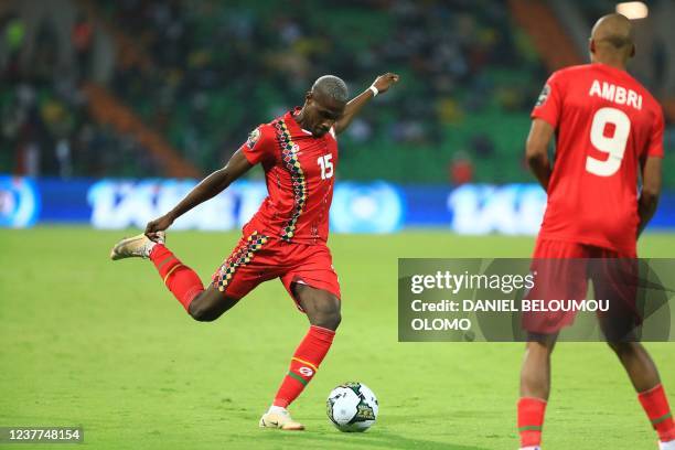 Guinea-Bissau's forward Jefferson Encada kicks the ball during the... News Photo - Getty Images