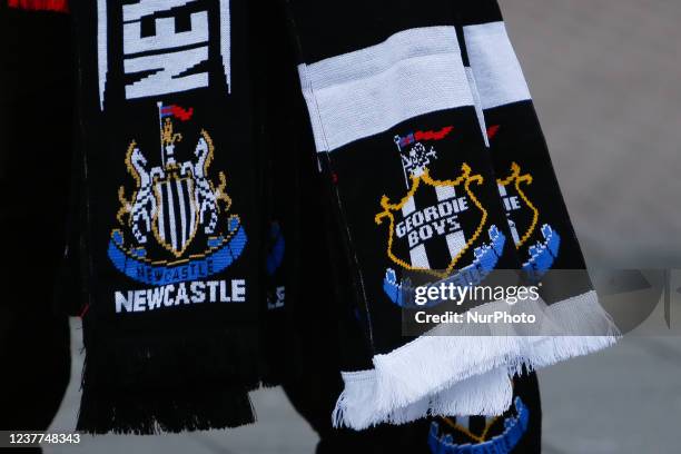 General view of scarfs prior to the Premier League match between Newcastle United and Watford at St. James's Park, Newcastle on Saturday 15th January...