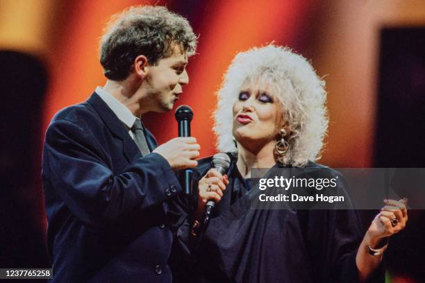 Dusty Springfield and Neil Tennant perform at the Royal Albert Hall on February 08th 1988