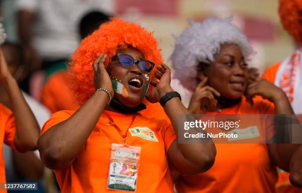 Fans during Sierra Leone versus Ivory Coast, African Cup of Nations, at Ahmadou Ahidjo Stadium on January 16, 2022.