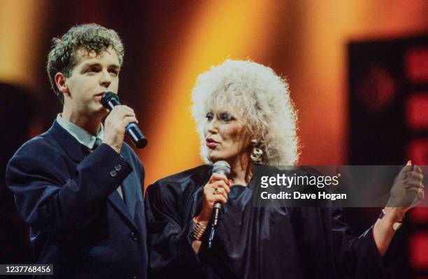 Dusty Springfield and Neil Tennant perform at the Royal Albert Hall on February 08th 1988