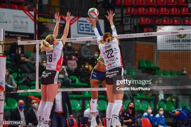 Jasper Marrit &amp;#xA; - Nizetich Yamila &amp;#xA; - Stufi Federica during the Volleyball Italian Serie A1 Women match Bosca S.Bernardo Cuneo vs...