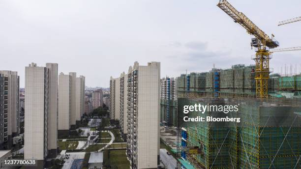 Unfinished apartment buildings at the Phoenix City residential project, developed by Country Garden Holdings Co., in Shanghai, China, on Monday, Jan....