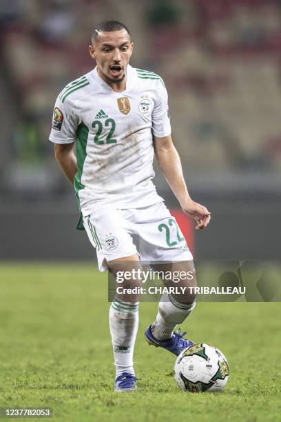 Algeria's midfielder Ismael Bennacer during the Group E Africa Cup of Nations 2021 football match between Algeria and Equatorial Guinea at Stade de...