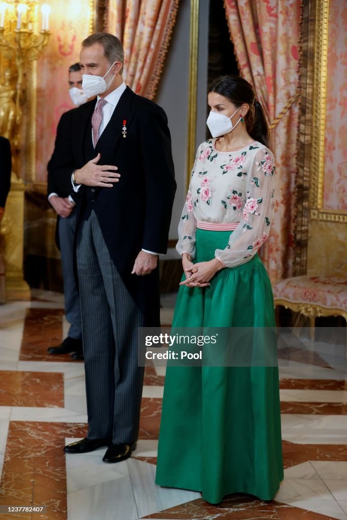 Spanish Royals Receive The Diplomatic Corps At Zarzuela Palace