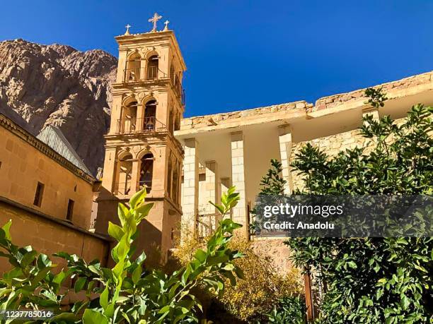 View of Saint Catherine's Monastery, an 1,500-year-old monastery located on the Sinai Peninsula, at the foot of Mount Sinai in Egypt on January 17,...