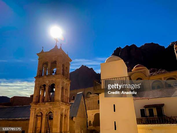 View of Saint Catherine's Monastery, an 1,500-year-old monastery located on the Sinai Peninsula, at the foot of Mount Sinai in Egypt on January 17,...