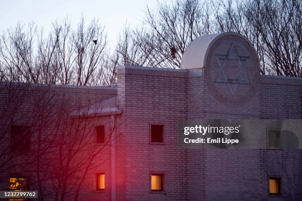 Congregation Beth Israel synagogue is shown on January 17, 2022 in Colleyville, Texas. A 44-year-old British national over the weekend stormed into...