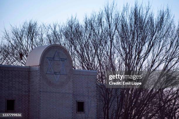 Congregation Beth Israel synagogue is shown on January 17, 2022 in Colleyville, Texas. A 44-year-old British national over the weekend stormed into...