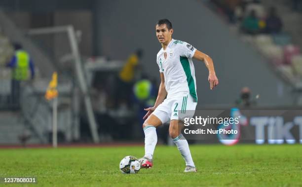 Aïssa Mandi of Algeria during Algeria versus Equatorial Guinea, African Cup of Nations, at Ahmadou Ahidjo Stadium on January 16, 2022.