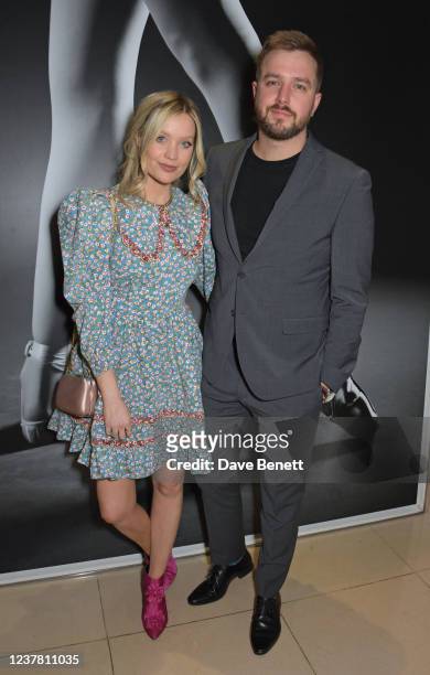 Laura Whitmore and Iain Stirling attend a drinks reception ahead of the World Premiere of the English National Ballet's "Raymonda" by Tamara Rojo at...