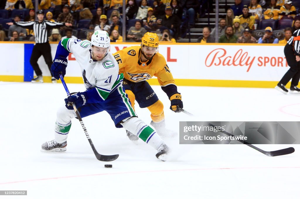 NHL: JAN 18 Canucks at Predators