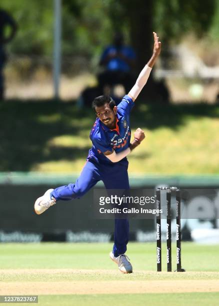 Yuzvendra Chahal of India during the 1st Betway One Day International match between South Africa and India at Eurolux Boland Park on January 19, 2022...