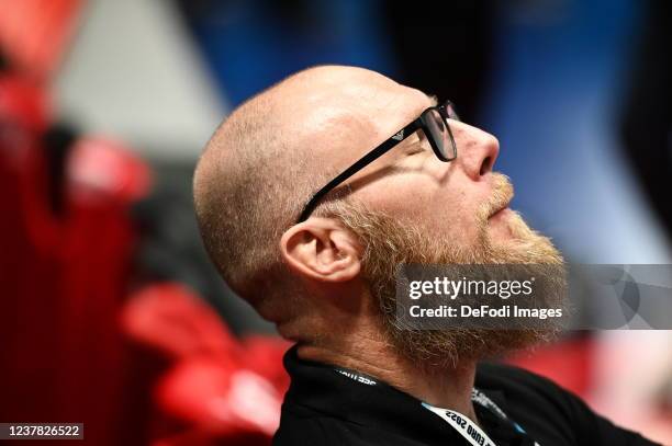 Ales Pajovic of Austria during the Men's EHF EURO 2022 Group D match between Belarus and Austria at Ondrej Nepela Arena on January 18, 2022 in...