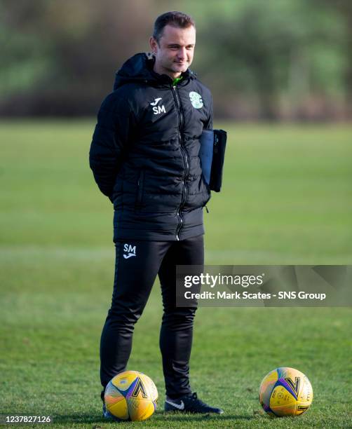 Hibernian manager Shaun Maloney during Hibernian Media Access at Hibernian Training Centre on January 19 in Edinburgh, Scotland.