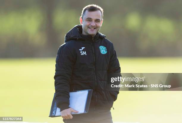 Hibernian manager Shaun Maloney during Hibernian Media Access at Hibernian Training Centre on January 19 in Edinburgh, Scotland.