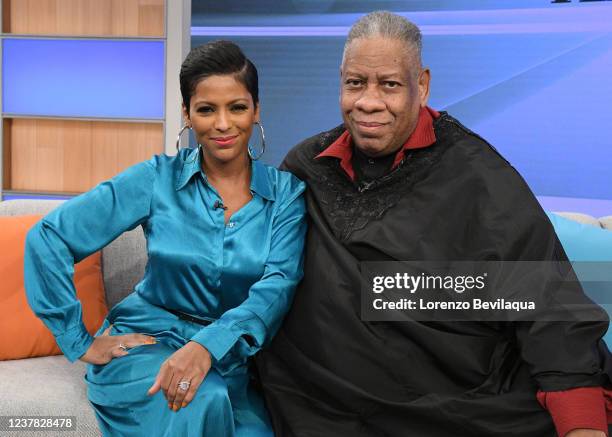 Andre Leon Talley, Tamron Hall appearing on the ABC tv series 'Tamron Hall'.
