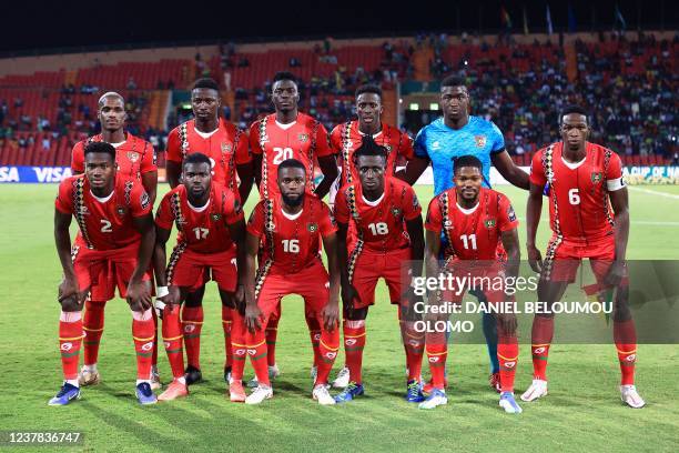 Top Guinea-Bissau's forward Jefferson Encada, defender Opa Sangate, defender Sori Mane, midfielder Panutche Camara, goalkeeper Maurice Gomes,...