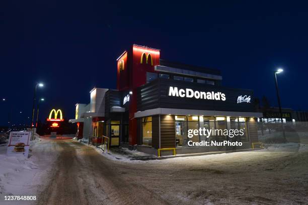 McDonald's in South Edmonton. On Wednesday, January 19 in Edmonton, Alberta, Canada.