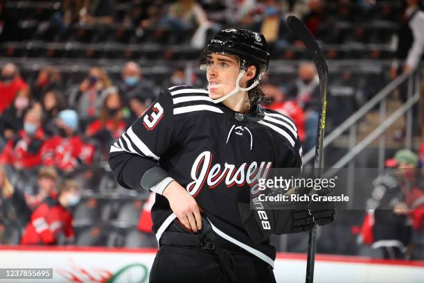 New Jersey Devils defenseman Ryan Graves during the National Hockey League game between the New Jersey Devils and the Phoenix Coyotes on January 19,...