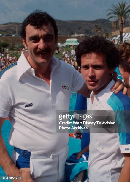 Victor French, Billy Crystal appearing in the ABC tv special 'Battle of the Network Stars IV'.
