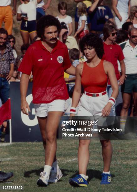 Gabe Kaplan, Joyce DeWitt appearing in the ABC tv special 'Battle of the Network Stars IV'.