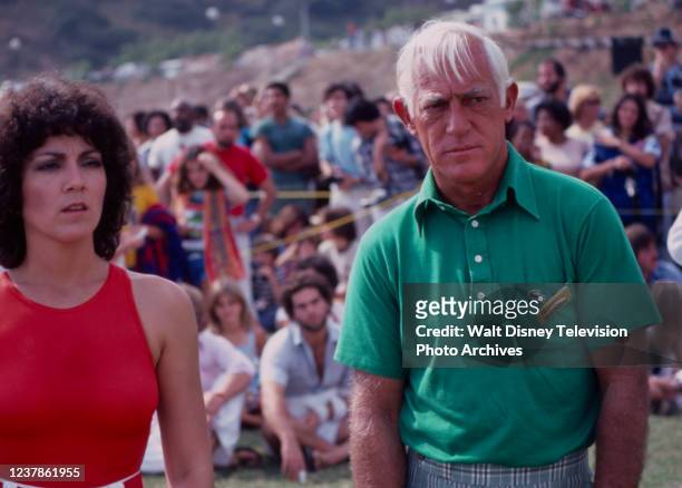 Joyce DeWitt, Sparky Anderson appearing in the ABC tv special 'Battle of the Network Stars IV'.