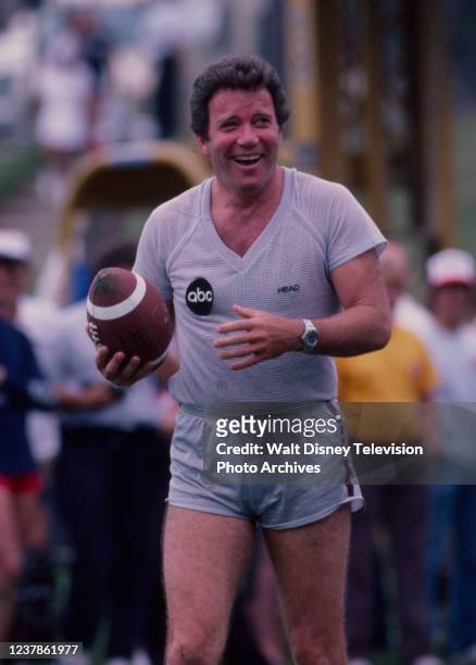 William Shatner appearing in the ABC tv special 'Battle of the Network Stars IV'.
