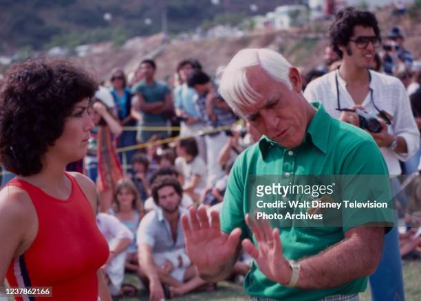 Joyce DeWitt, Sparky Anderson appearing in the ABC tv special 'Battle of the Network Stars IV'.