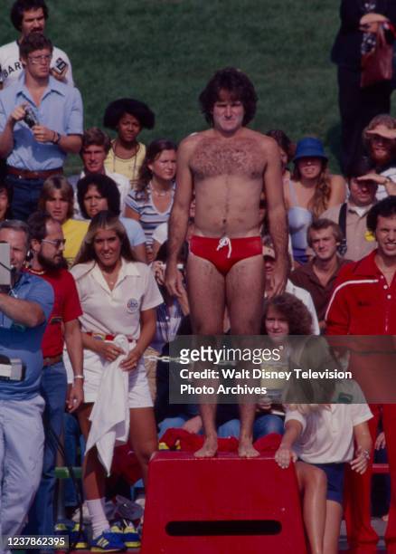 Robin Williams appearing in the ABC tv special 'Battle of the Network Stars IV'.