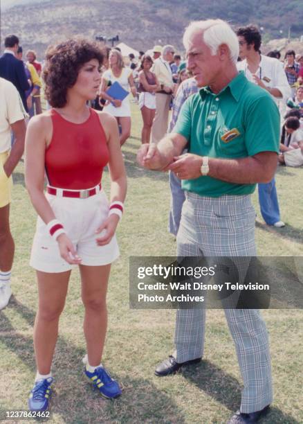 Joyce DeWitt, Sparky Anderson appearing in the ABC tv special 'Battle of the Network Stars IV'.