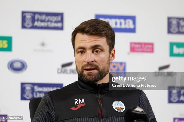 Swansea City manager Russell Martin gives a press conference after the Swansea City Training Session at The Fairwood Training Ground on January 20,...