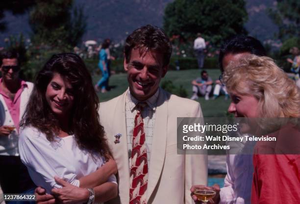 Los Angeles, CA Mark Harmon, Kirstie Alley, Deborah Harmon appearing in the ABC tv movie 'Prince of Bel Air'.