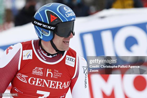 Matthias Mayer of team Austria takes 3rd place during the Audi FIS Alpine Ski World Cup Men's Downhill on January 21, 2022 in Kitzbuehel Austria.