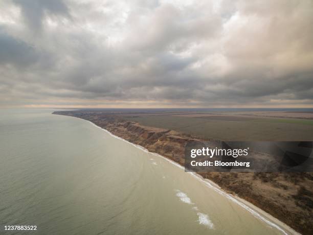 The Sea of Azov coastline between Berdyansk and Urzuf in Donetsk Oblast, Ukraine, on Tuesday, Jan. 18, 2022. President Joe Biden said Russia will...