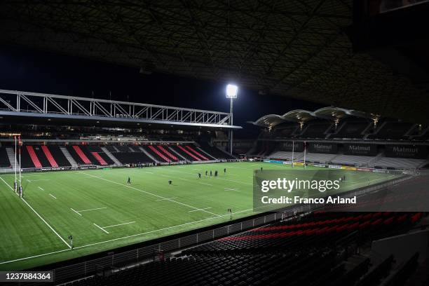 Stadium before the EPCR Challenge Cup match between Lyon OU and Benetton Treviso at MATMUT Stadium on January 21, 2022 in Lyon, France.